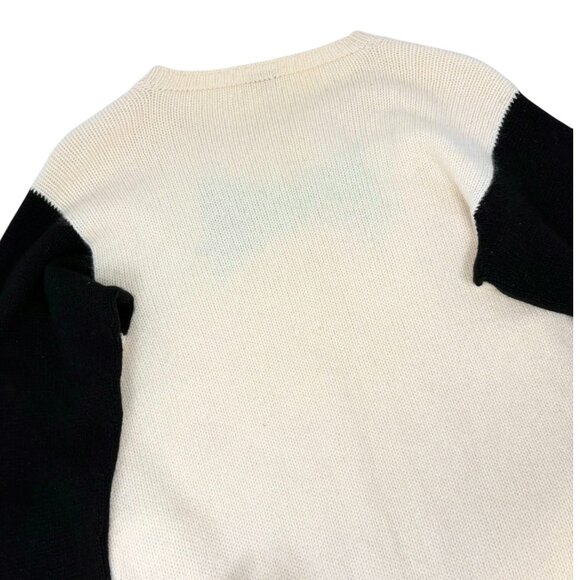 CHANEL Vintage 95A CC Logo Cashmere Knit Sweater Top Camellia Bow Cream [106236] - Picture 6 of 12